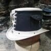 Sensational Steampunk Victorian White Leather Top Hat - Image 2