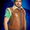 Men's Brown Shearling Leather Vest - Image 7