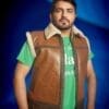 Men's Brown Shearling Leather Vest - Image 8