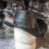 Shield Rivet Band Black Leather Cowboy Hat - Image 5