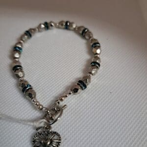 Faceted Silver Bead Bracelet