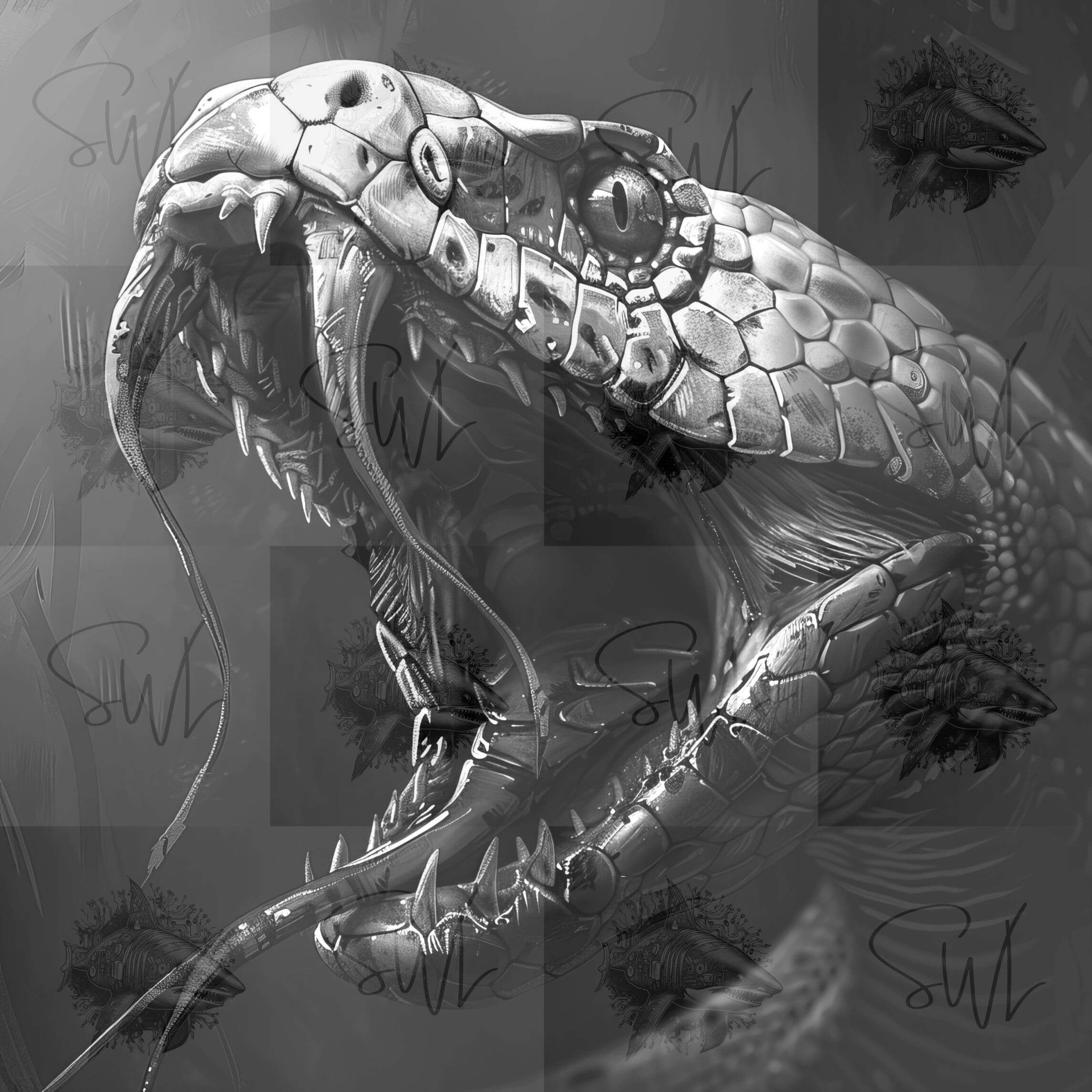 Stunning serpent venom laser ready digital image Stunning serpent venom laser ready digital image