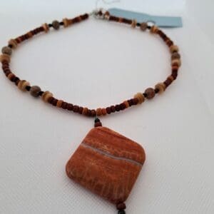 Fall Necklace with Snakeskin Agate