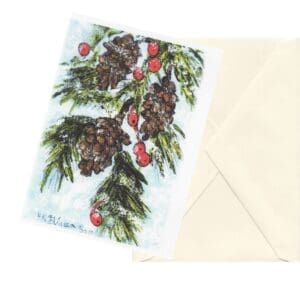 Snowflake pinecones nature art