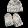 Soft Crochet Baby Set Hat and Mittens Size Newborn - Image 2