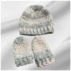 Soft Crochet Baby Set Hat and Mittens Size Newborn