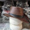 Stag Hunter's Brown Leather Cowboy Hat - Image 5
