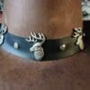 Stag Hunter's Brown Leather Cowboy Hat - Image 8