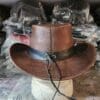 Stag Hunter's Brown Leather Cowboy Hat - Image 6