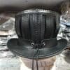Steampunk Gothic Mad Hatter Leather Top Hat - Image 6