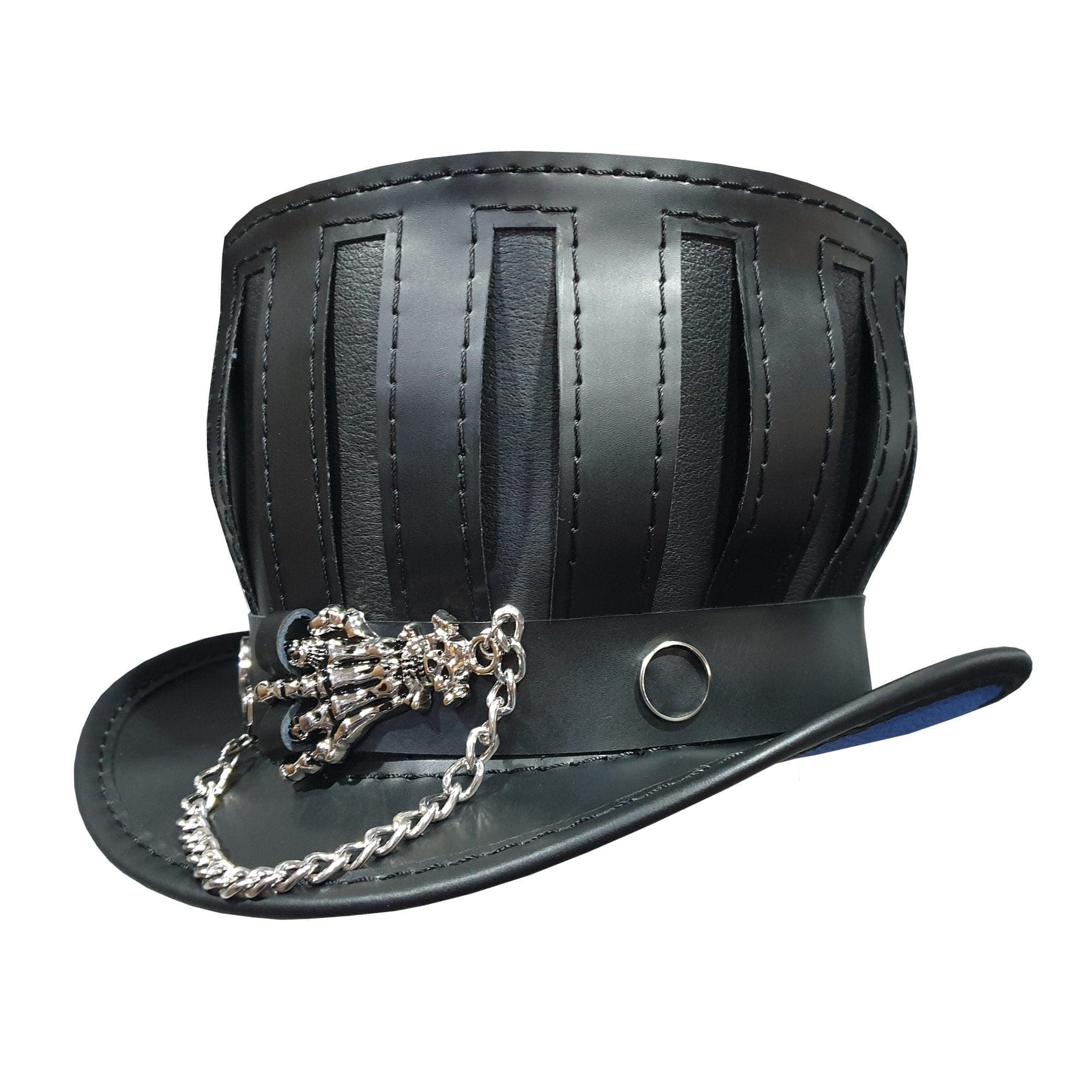 Steampunk gothic mad hatter leather top hat Steampunk gothic mad hatter
