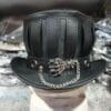 Steampunk Gothic Mad Hatter Leather Top Hat - Image 3