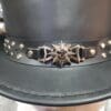 Steampunk Gothic Skeleton Skull Star Leather Top Hat - Image 7