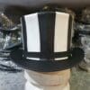 Steampunk Gothic Striped Leather Top Hat - Image 6