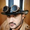 Steampunk Gothic Striped Leather Top Hat - Image 7