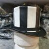 Steampunk Gothic Striped Leather Top Hat - Image 5