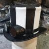 Steampunk Gothic Striped Leather Top Hat - Image 2