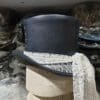 Steampunk Ladies White Crusty Band Leather Top Hat - Image 10