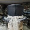 Steampunk Ladies White Crusty Band Leather Top Hat - Image 12