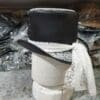 Steampunk Ladies White Crusty Band Leather Top Hat - Image 9