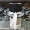 Steampunk Ladies White Crusty Band Leather Top Hat - Image 11