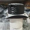 Steampunk Ladies White Crusty Band Leather Top Hat - Image 7