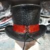 Steampunk MadHatter Leather Top Hat - Image 9
