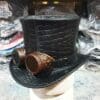 Steampunk MadHatter Leather Top Hat - Image 3