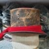 Steampunk Red Velvet Band Leather Top Hat - Image 5