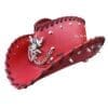 Steampunk Rocker Style Red Leather Hat