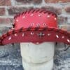 Steampunk Rocker Style Red Leather Hat - Image 4
