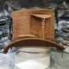 Steampunk Victorian Vested Waxed Leather Top Hat - Image 4