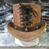 Steampunk Victorian Vested Waxed Leather Top Hat - Image 3