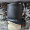 Stovepiper Black Leather Top Hat - Image 4