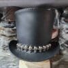 Stovepiper Black Leather Top Hat - Image 2