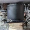 Stovepiper Black Leather Top Hat - Image 3
