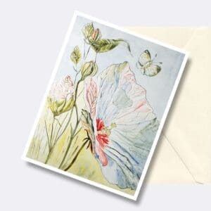 Summer Hibiscus Floral Art Greeting Card