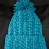 Teal Crocheted Baby Beanie - Image 2