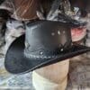Texas Western Icon Cowboy Black Leather Hat - Image 2