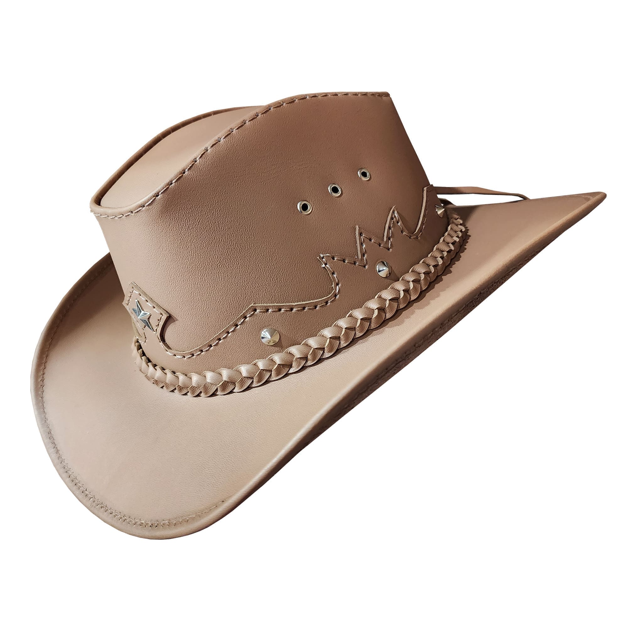 Western icon cowboy tan leather hat Western icon cowboy tan leather hat