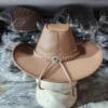 Western Icon Cowboy Tan Leather Hat - Image 6