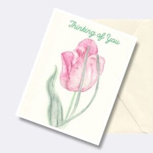 Thinking Of You Pink Blush Tulip Floral Art