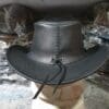 Tri Skull Band Rodeo Cowboy Leather Hat - Image 6