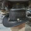 Tri Skull Band Rodeo Cowboy Leather Hat - Image 2