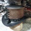 Vest And Bow Black Leather Top Hat - Image 2