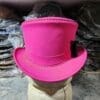 Victorian Pink Leather Top Hat - Image 3