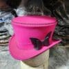 Victorian Pink Leather Top Hat - Image 2