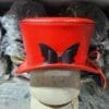 Victorian Red Leather Top Hat - Image 4