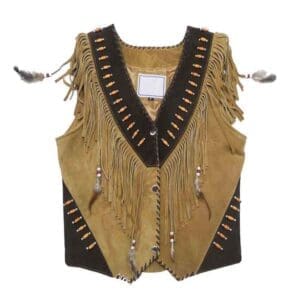 Vintage fringe western suede leather vest
