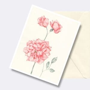Vintage Rose Floral Art Greeting Card